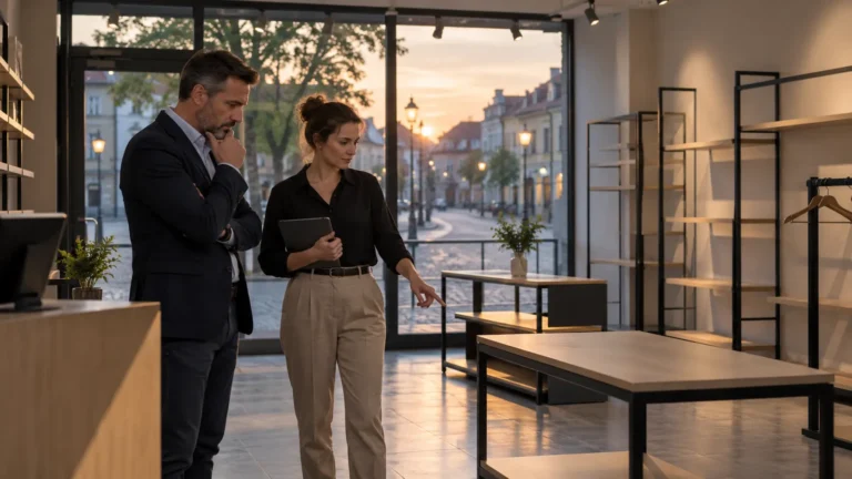Majitel s vedoucí hodnotí prázdnou pobočku na konci dne